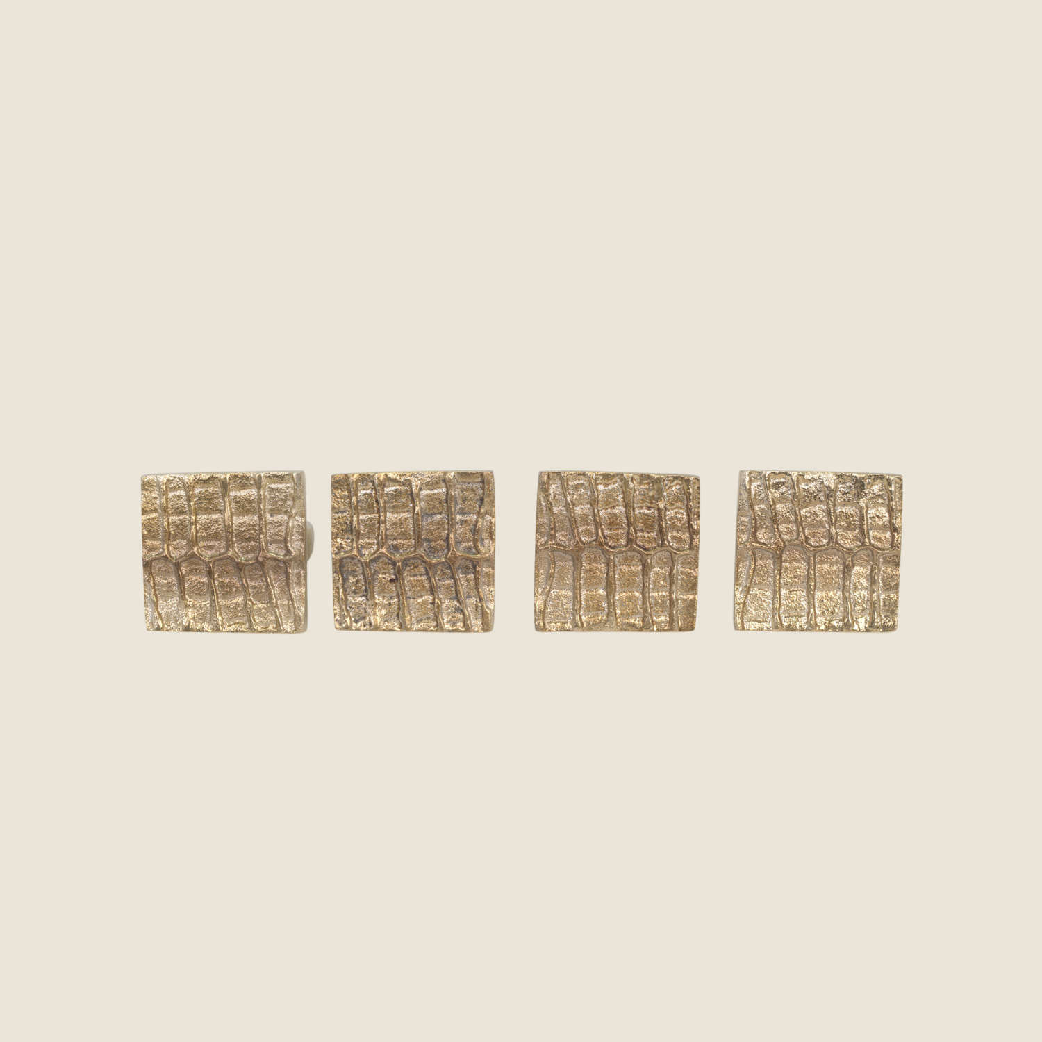 Square-Patterned Leather Napkin Ring