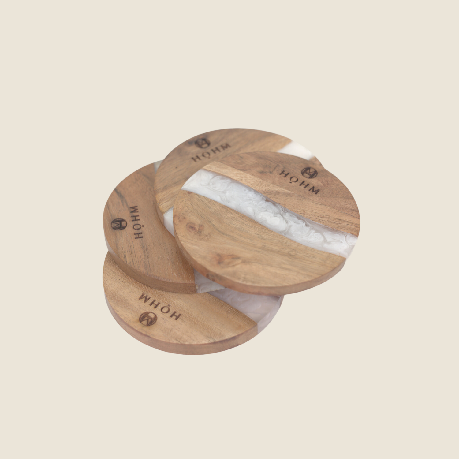 Creek wood coasters (set of 4)