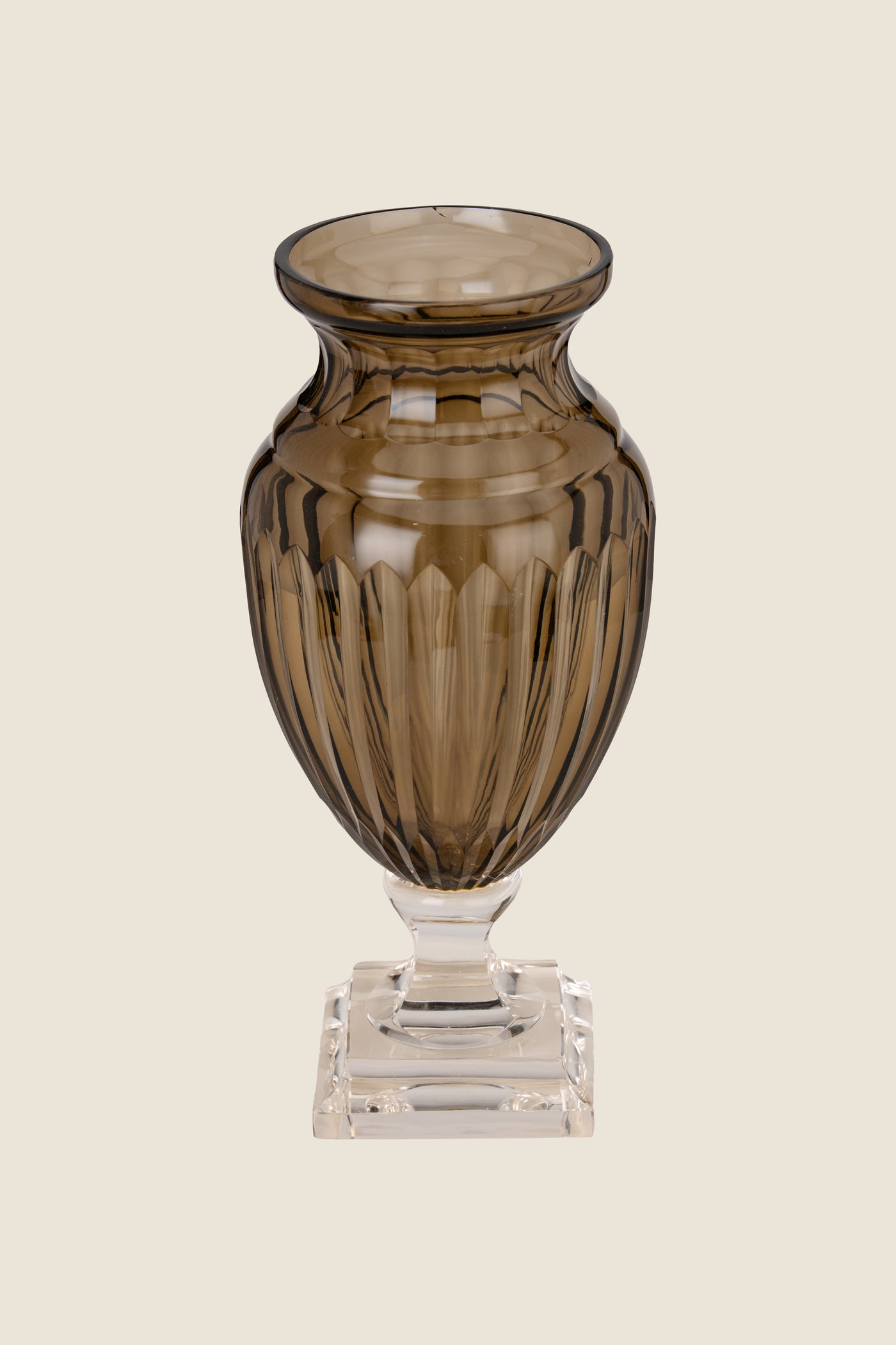 Quartz ribbed vase