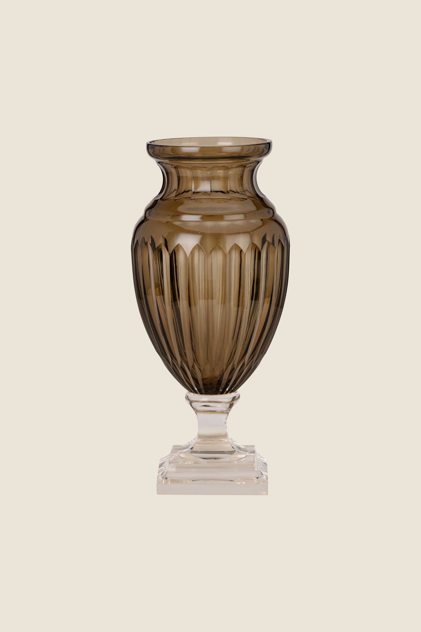 Quartz ribbed vase