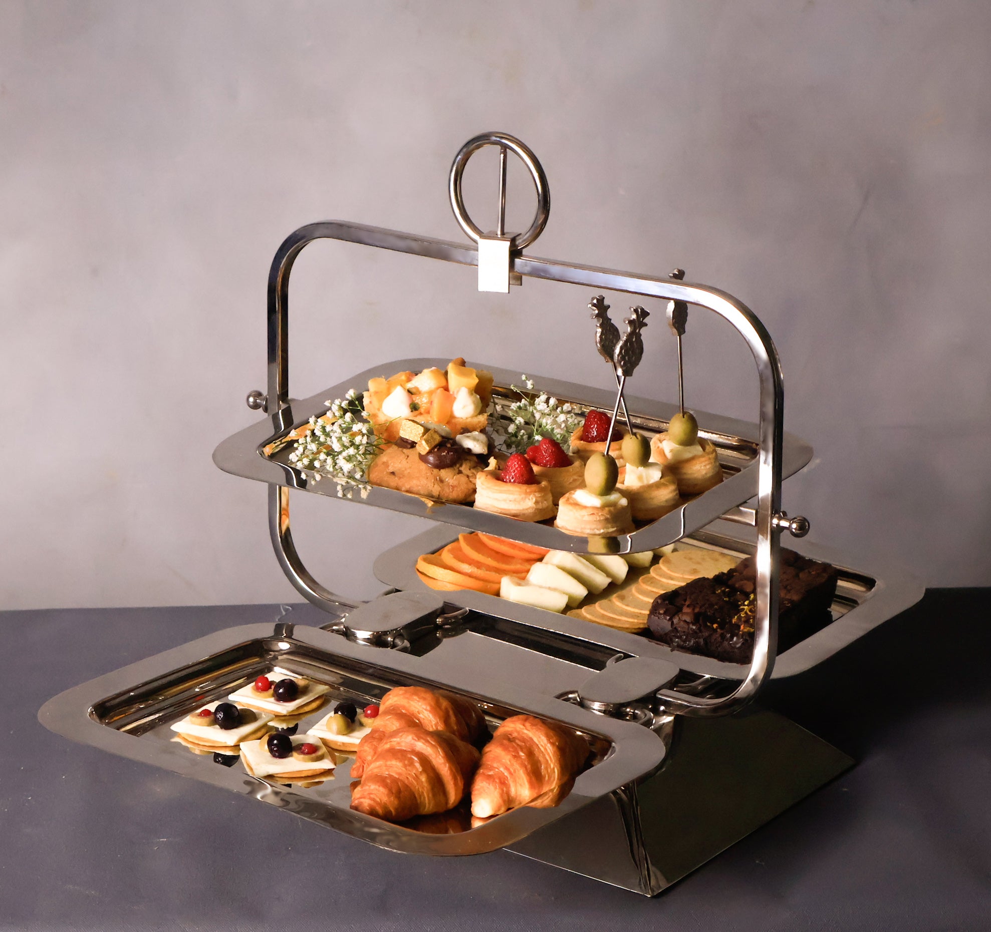 Foldable Three - tier server stand