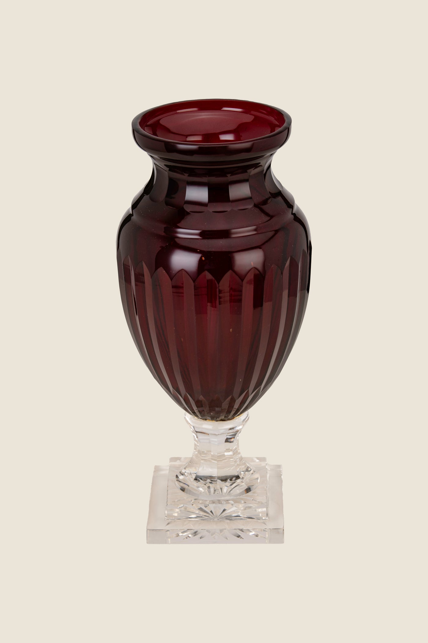 Garnet ribbed vase