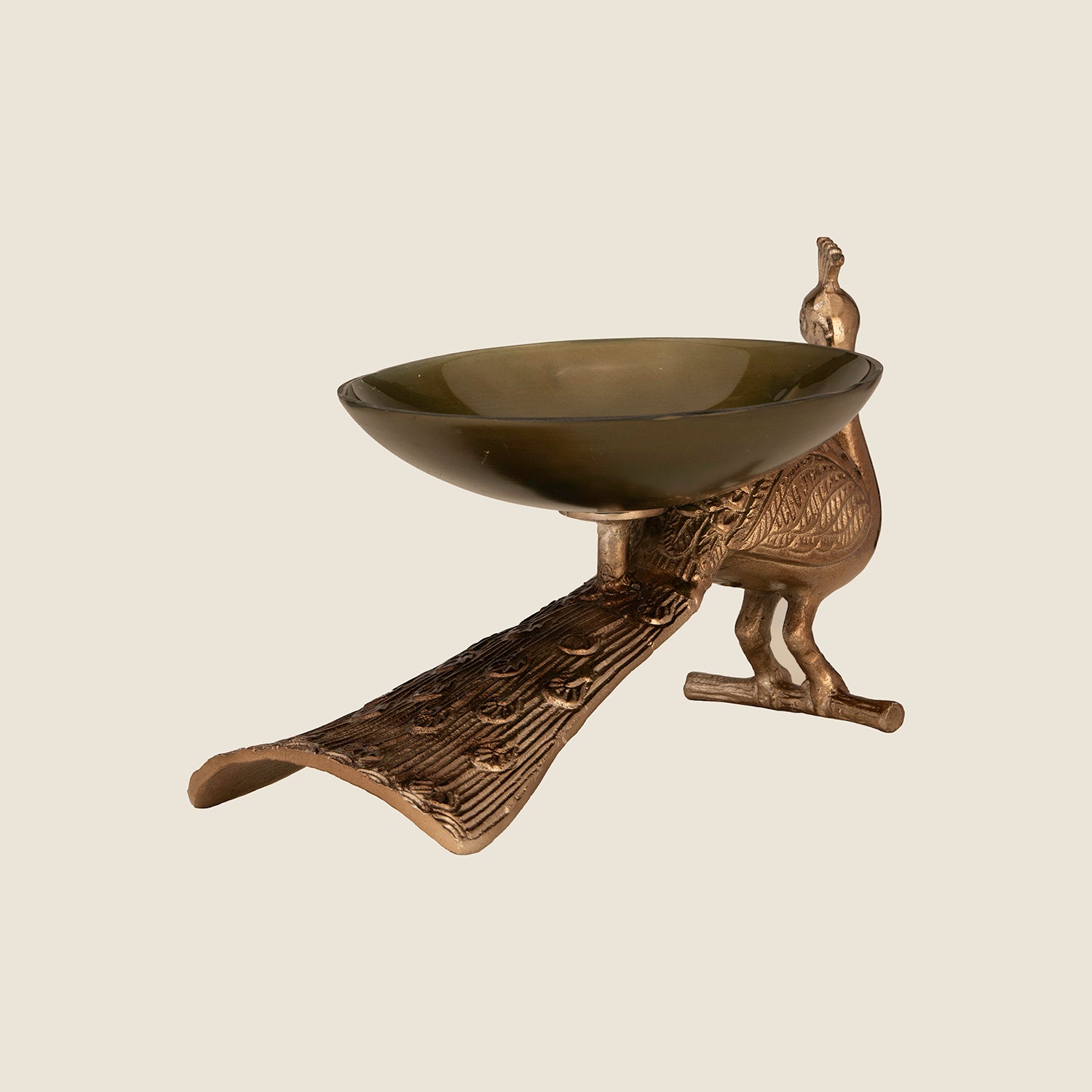 Aurum peafowl decor with bowl