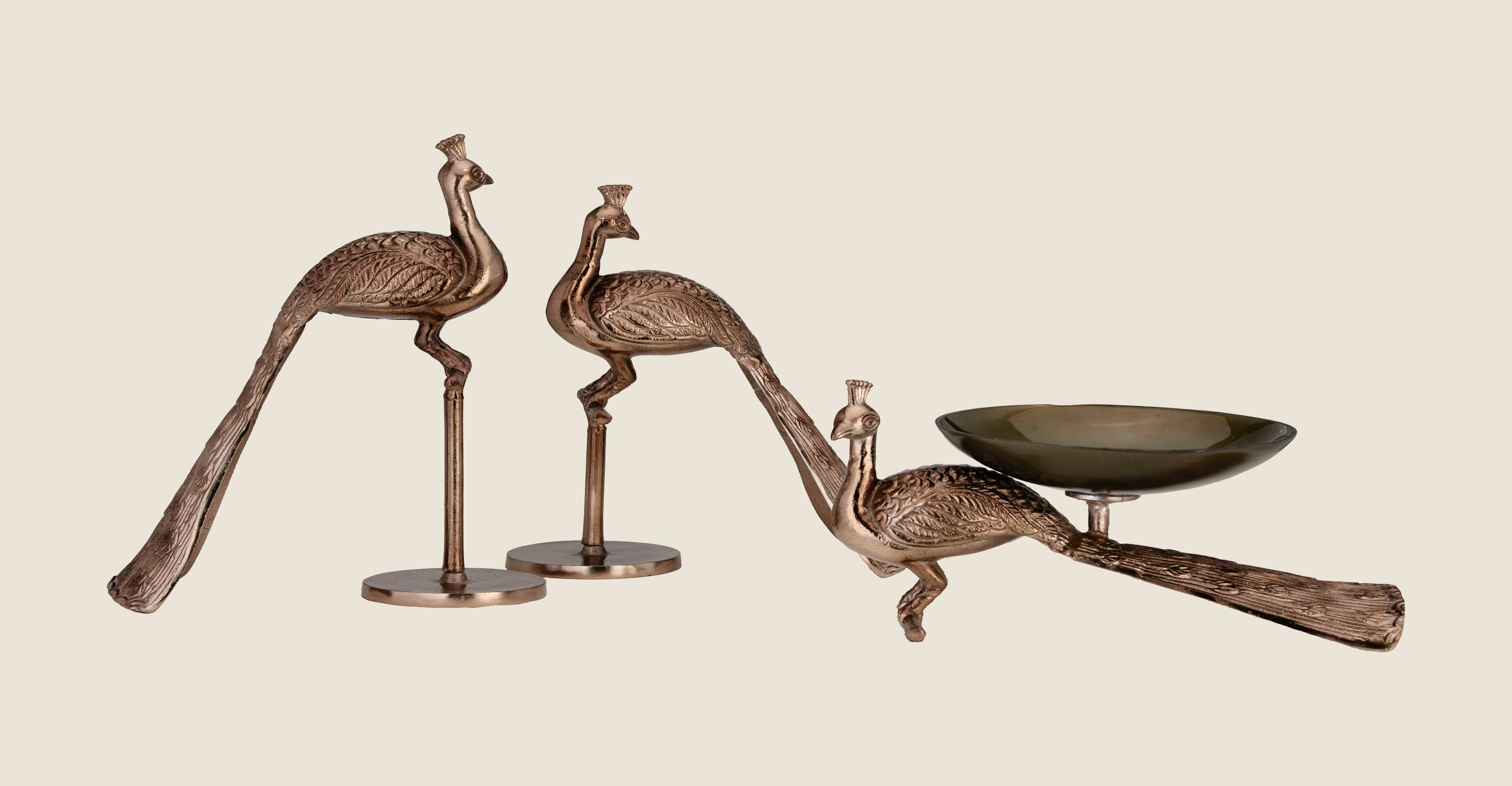 Aurum peafowl decor with bowl