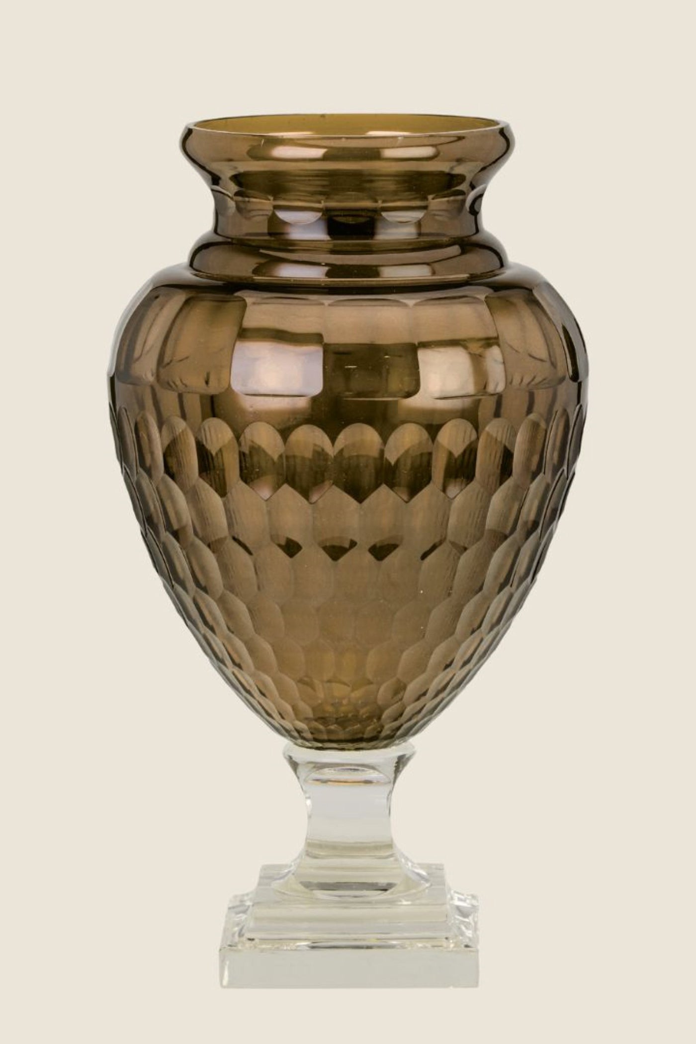 Quartz diamond cut vase